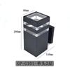 Lámpara de pared exterior de doble cabezal luminosa hacia arriba y hacia abajo impermeable para patio, lámpara de pared exterior cuadrada de aluminio ordinario E27 transfronteriza