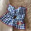 Scrunchie de Pañuelo Cuadrado Rayado con Lazo Dulce Estilo Coreano para Mujer, Goma Elástica Alta para Cola de Caballo, Cuerda para el Cabello, Accesorio para el Cabello