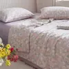 Colcha de Gasa 100% Algodón Clase A Colcha Refrescante de Verano Juego de Cuatro Piezas Colcha Fina de Algodón Puro para Verano y Aire Acondicionado Doble Individual para Adultos