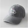 Gorra de béisbol de mezclilla lavada vintage de color liso para parejas, simple y casual con bordado de letras, gorra de visera versátil