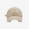 Gorra de Béisbol de Algodón Puro, Estilo Coreano Primavera y Verano, Bordado 3D de Letras, Circunferencia de Cabeza Grande, Gorra de Visera Versátil, Moderna, Sombrero para Adelgazar el Rostro
