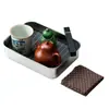 Juego de té para estación de trabajo creativa: una tetera, una taza y un pequeño juego de té para una persona, completo con una bandeja para té, diseñado para uso individual en la oficina