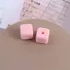 Acrílico Pelúcia Flocado Contas Cubo Quadrado Furo Reto Contas Quadradas Acessórios Acessórios para Joias DIY