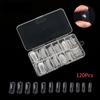 Manicure Adesivo Unha Vestível Atacado 120 Peças com Escala Transparente Adesivo Completo Sem Papel Fototerapia Molde de Unha de Cristal