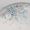 Nuevos Pedrería para Uñas con Raya Lateral Color Azul Lago, Pedrería 3D de Lujo Ligero con Forma de Diamante de Base Plana para Decoraciones de Uñas DIY al por Mayor