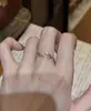 Nuevo anillo de diamante de color espiga de trigo y hoja estilo bosque para mujer, dulce y lindo, juvenil, anillo abierto ajustable, estilo minimalista