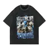 Estação Ebay Lavada Manga Curta Oversize Feminina Nova Verão Única Pequena Camiseta Independente Antiga Nicho Camisa