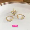 Juego de Anillos Nuevo Zircón Estrella Abierto Estilo Dulce Fresco Moderno Versátil Anillo para Dedo Índice Anillo de Lujo Ligero Gama Alta para Mujeres