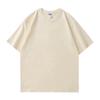 Camiseta Masculina da Moda Peso Pesado 260g Fio Duplo Algodão Puro Personalizada Manga Curta Uniforme de Turma Gola Redonda Roupa de Trabalho Camiseta Cultural com Logo Estampado