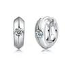 Pendientes de Aro de Plata de Ley S925 con Piedra Única de Moissanita, Estilo Minimalista Europeo y Americano, Exquisitos y de Alta Gama, Brazaletes para Oreja de Uso Diario