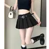 (Buena Calidad + Cinturón) Minifalda de Tiro Alto para Figuras Petite, Pantalones Cortos de Verano Ultrafrescos, Falda Plisada de Moda, Versátil de Corte A