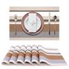 Mantel Individual Rayado Estilo Nórdico de PVC Teslin para Mesa de Comedor Posavasos Base para Plato Lavable Aislamiento Térmico Antideslizante para Mesa