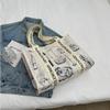Bolsa Escolar para Estudante Universitário Bolsa Tote de Lona com Letras Nova Chegada Bolsa de Mão Oito da Manhã Bolsa de Ombro Portátil Grande Capacidade Bolsa Feminina