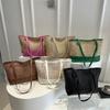 Bolsa de palha de grande capacidade feminina 2025, nova, moderna, elegante, versátil, simples, de nicho, retrô, bolsa tote feminina de alta qualidade