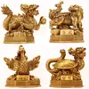 Cinco elementos Dragão Verde cornucópia arranjo auspicioso decoração de casa latão Dragão Verde artesanato em metal decoração atacado metalúrgico