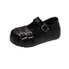 Zapatos Mary Jane de suela gruesa que aumentan la altura, estilo slip-on, adecuados para combinar con faldas, nueva colección otoño 2026, populares zapatos planos de punta baja