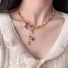 [Corona de Fresa] Collar Irregular de Perlas Rosas y Perlas tipo Burbuja Cadena para Clavícula Nuevo Primavera y Verano 2026