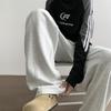 Pantalones deportivos casuales de corte cruzado grueso con forro polar para hombre, otoño e invierno, estilo americano, marca de moda, pantalones deportivos rectos sueltos de dosificación pesada.