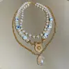 Collar Redondo de Concha Estilo Isla Romántico, Lujo Ligero y Sensación de Alta Gama, Cadena para Clavícula, Accesorio Versátil de Nicho para Vacaciones en la Costa para Mujeres