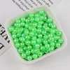 Cuentas Redondas Perforadas de Color Sólido Chapadas AB, Cuentas Iridiscentes de Agujero Recto para Collares, Pulseras, Cadenas de Teléfono y Materiales de Cuentas DIY