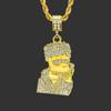 Hip-hop cheio de diamante retrato colar de comércio exterior na moda marca hiphop AliExpress WISH venda quente