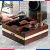 Bincoo base de base de polvo de tela de madera maciza traje soporte de mango para el hogar 51/58 mm universal caja para posos de café