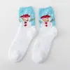 Calcetines de Navidad de medio terciopelo para otoño e invierno, tipo flor, suministro directo de fábrica, calcetines cálidos para el suelo de casa de Papá Noel, calcetines para dormir