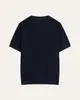 Malha Básica Gola Redonda Estilo Old Money para Homens, Camiseta de Tricô Respirável de Manga Curta para Homens Maduros de Verão
