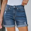 SC Europeu e Americano Transfronteiriço Fonte Feminino Verão Novo Jeans Reto Slim Fit com Barra Dobrada