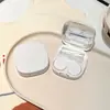 Estuche Sencillo y Elegante para Lentes de Contacto con Espejo, Caja Compañera, Caja de Cuidado para Lentes de Color, Color Sólido, Portátil As3202
