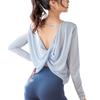 Nova Blusa Longa Solta e Respirável para Mulheres, Roupa de Tênis, Corrida, Fitness, Treinamento de Pilates, Top para Yoga Esportivo
