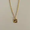 XL160 Plata de Ley 925 Europea y Americana Ángel Cuadrado Retrato de Marca Collar Mujeres Diseño Simple Sentido Nicho Lujo Ligero Estilo Francés