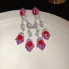 Pendientes Collar de Flor Geométrica de Circonita Super Flash Lujo Accesible Nicho Conjunto de Industria Pesada Moda Exquisita Joyería Sentido de Alta Gama para Mujeres