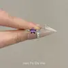 Anillo Exquisito de Estrella Morada de Cinco Puntas "Aurora Morada", Lujo Ligero, Gama Alta, Diseño de Nicho, Anillo de Nuevo Estilo