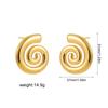 Aretes de Tuerca Europeos y Americanos Transfronterizos de Acero Inoxidable con Diseño de Hilo Plisado Irregular, Aretes Exagerados, Aretes Atmosféricos Avanzados