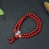 Pulsera de Cinnabrio Natural de Dos Círculos al por Mayor, con Perlas de Arena Púrpura Dorada Hechas a Mano, Pulsera de Cinnabrio de Alta Gama con Palabras de Bendición, Joyería de Verano para Mujer