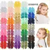 Pinzas para el pelo de cinta de satén acanalada, bestsellers europeos y americanos de Amazon transfronterizos, pinzas para el pelo de lazo de color liso, accesorios para el pelo para niños al por mayor