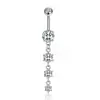 Nuevo piercing para el ombligo con tira de circonita con incrustaciones de cobre y seis garras, para venta al por mayor transfronteriza en Amazon.