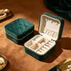 Caja de joyería portátil directa de fábrica con espejo, caja de joyería de lujo de alta gama, caja de almacenamiento de pulsera de cristal, collar, pendientes al por mayor