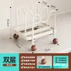 Estante para tablas de cortar estilo mediados de siglo, estante de almacenamiento multicapa multifuncional para encimeras de cocina, estante para tapas de ollas, estante de almacenamiento para tablas de cortar y tablas de verduras