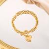 Transfronterizo Nuevo Ins Simple Popular Hebilla Ot Acero de Titanio Brillante Collar Todo-partido Colgante de Amor Pulsera traje Joyería