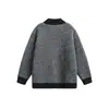 Roupas Masculinas Northbound 2026 Outono/Inverno Nova Cor Color Block Gola Alta Cardigan Suéter Masculino Malha Solta Jaqueta para Casal