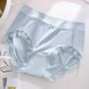 Ropa Interior Versátil para Mujer, Seda de Hielo, Cómoda, Sin Costuras, Cintura Media, Entrepierna 100% Algodón Puro, Calzones de Encaje Antibacterianos, Transpirables