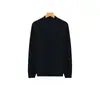 Camiseta básica de punto sin costuras 100% lana para otoño e invierno para mujer, top de punto blanco, suéter de cuello medio ajustado