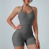 Roupas de Yoga Europeias e Americanas Seamless de Peça Única, Macacão de Yoga Sexy com Bumbum de Pêssego, Roupas de Yoga de Secagem Rápida para Fitness Esportivo com Costas Bonitas