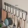 ¡Solución de almacenamiento para espátulas de cocina! Gancho Giratorio con Ventosa y Riel Deslizante para Colgar Cucharas y Espátulas en Puertas de Gabinete y Paredes