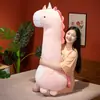 Almofada Longa Pequena de Dinossauro, Presente para Meninas, Companhia de Cama para Conforto, Brinquedo de Pelúcia Cartoon Fofo para Dormir