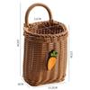 Cesta de armazenamento de gengibre e alho Cesta de parede de cebola e alho retrô Imitação de vime Tecida Cesta de flores pequenas cesta de parede de banheiro