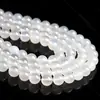 7A Ágata Blanco Hielo Perlas Redondas Perlas con Agujero Pulsera Semi-Terminada Accesorios para Joyería Hecha a Mano DIY Perlas de Ágata