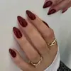 Parches Populares Portátiles para Uñas Transfronterizos, Parches Sencillos de Color Borgoña Puro, Parches Elegantes para Manicura de Comercio Exterior